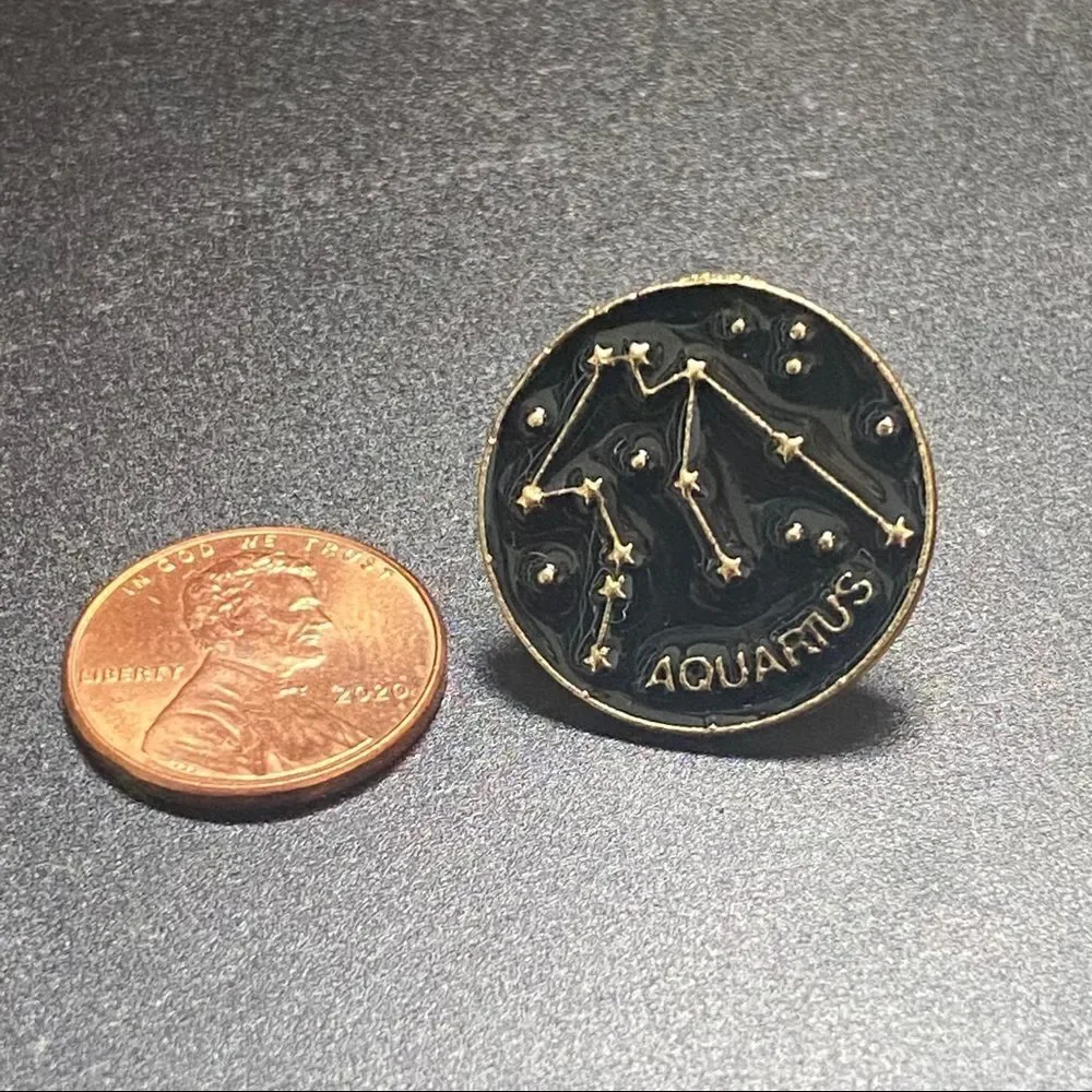 Aquarius Zodiac Enamel Pin/ Brooch Lapel